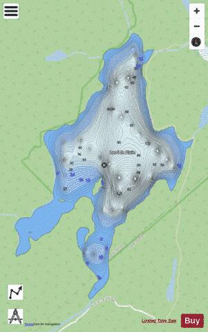 Pluie  Lac A La depth contour Map - i-Boating App - Streets