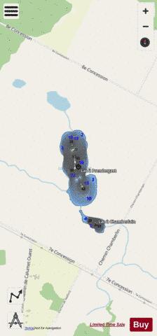 Prendergast  Lac A depth contour Map - i-Boating App - Streets