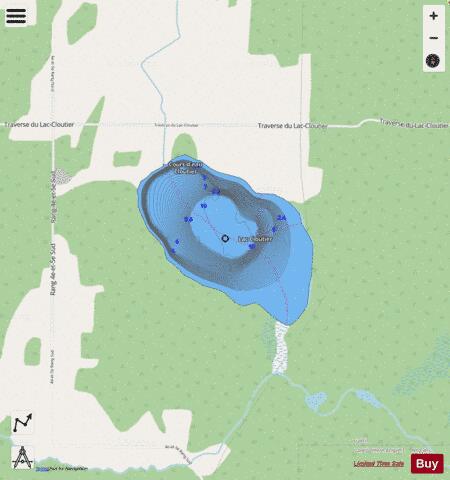 Cloutier, Lac depth contour Map - i-Boating App - Streets
