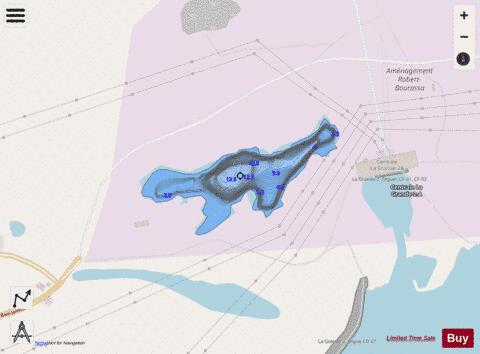 Lac Jacques depth contour Map - i-Boating App - Streets