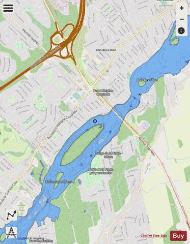 Riviee Des Mille Iles depth contour Map - i-Boating App - Streets