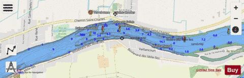 Riviee Des Mille Iles depth contour Map - i-Boating App - Streets