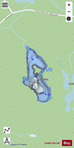Sable  Lac Du depth contour Map - i-Boating App - Streets
