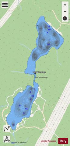 Saint Onge  Lac depth contour Map - i-Boating App - Streets