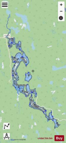 Six Milles, Lac depth contour Map - i-Boating App - Streets