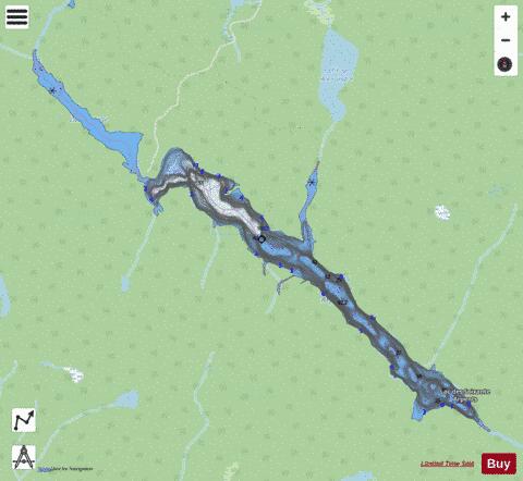 Soixante Arpents, Lac des depth contour Map - i-Boating App - Streets