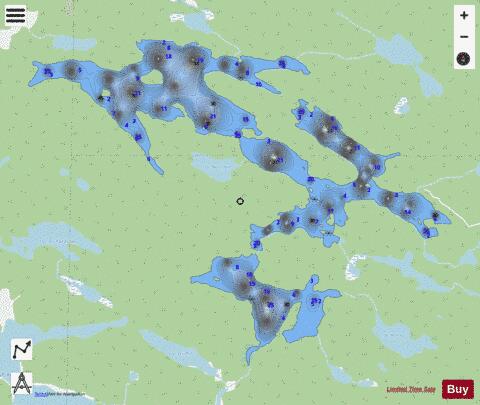 Squaw  Lac De La depth contour Map - i-Boating App - Streets