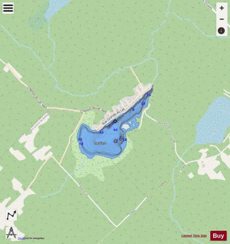 Vert  Lac depth contour Map - i-Boating App - Streets