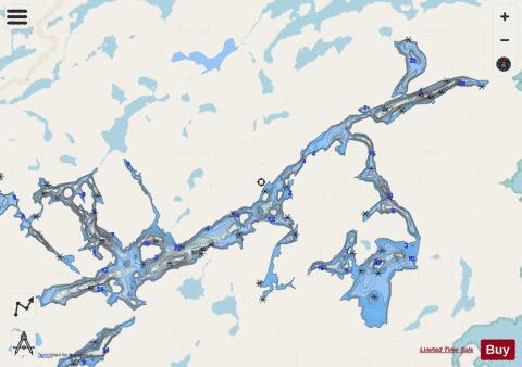 Winawiash, Lac depth contour Map - i-Boating App - Streets