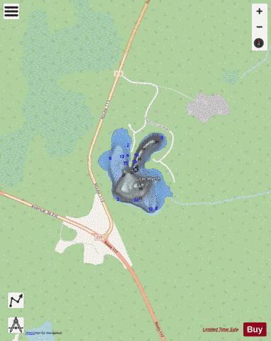 Wyeth  Lac depth contour Map - i-Boating App - Streets