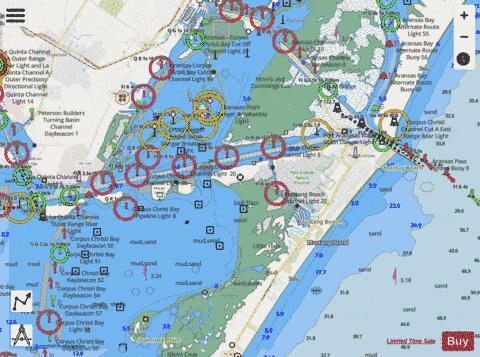 CORPUS CRISTI BAY PORT ARANSAS TO PORT INGLESIDE Marine Chart - Nautical Charts App - Streets