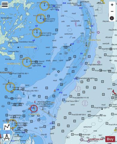 CHANDELEUR AND BRETON SOUNDS Marine Chart - Nautical Charts App - Streets