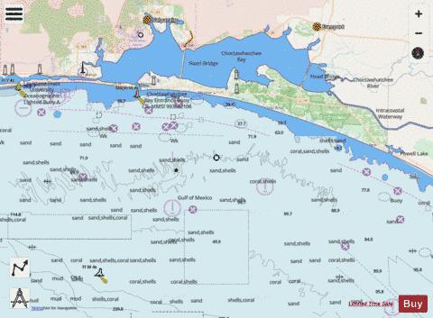 CHOCTAWHATCHEE BAY Marine Chart - Nautical Charts App - Streets