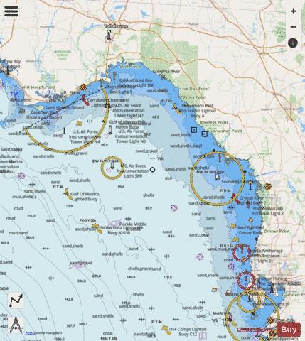 TAMPA BAY TO CAPE SAN BLAS Marine Chart - Nautical Charts App - Streets
