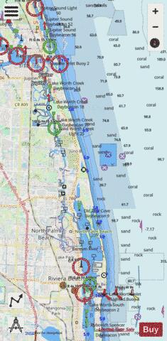 PALM SHORES TO WEST PALM BEACH FLORIDA NN-OO Marine Chart - Nautical Charts App - Streets