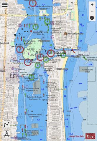 LAKE WORTH INLET INSET 2 Marine Chart - Nautical Charts App - Streets