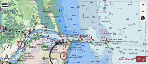 ST JOHNS RIVER ENTRANCE Marine Chart - Nautical Charts App - Streets