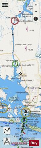 ADAMS CREEK CANAL Marine Chart - Nautical Charts App - Streets