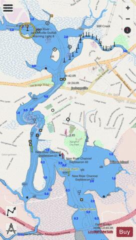 NEW RIVER - JACKSONVILLE INSET Marine Chart - Nautical Charts App - Streets