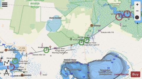 ALLIGATOR RIVER  PUNGO RIVER CANAL E-F Marine Chart - Nautical Charts App - Streets