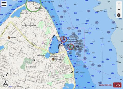OAK BLUFFS HARBOR  MA Marine Chart - Nautical Charts App - Streets