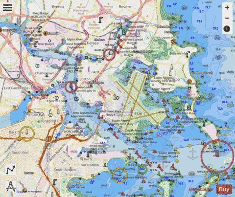 BOSTON INNER HARBOR Marine Chart - Nautical Charts App - Streets