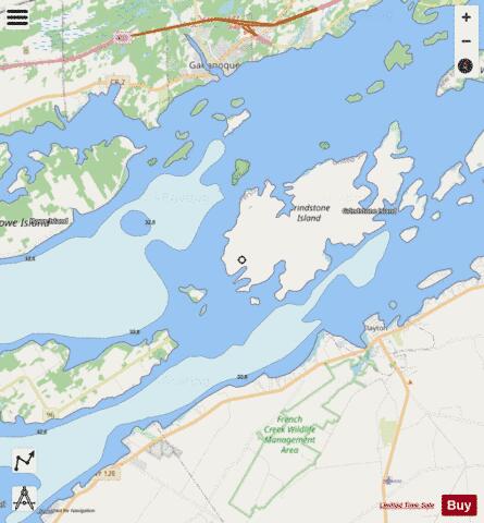 ST LAWRENCE RIV ROUND ISL NY AND GANANOQUE ONT TO WOLFE ISL Marine Chart - Nautical Charts App - Streets