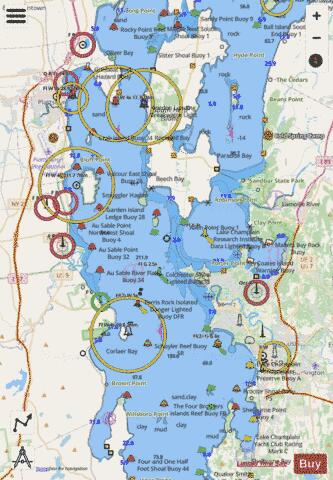 LAKE CHAMPLAIN CUMBERLAND HEAD TO FOUR BROTHERS ISLANDS Marine Chart - Nautical Charts App - Streets