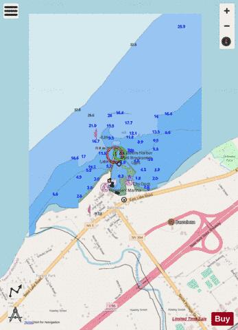 BARCELONA HARBOR NEW YORK INSET MERCATOR Marine Chart - Nautical Charts App - Streets