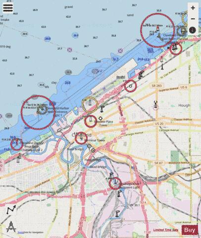 CLEVELAND HARBOR INCLUDING LOWER CUYAHOGA RIVER Marine Chart - Nautical Charts App - Streets