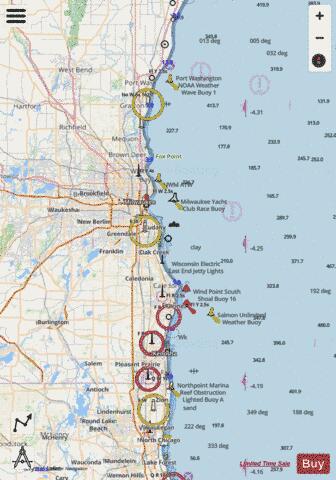 PORT WASHINGTON TO WAUKEGAN Marine Chart - Nautical Charts App - Streets