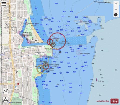 KENOSHA HARBOR WISCONSIN Marine Chart - Nautical Charts App - Streets