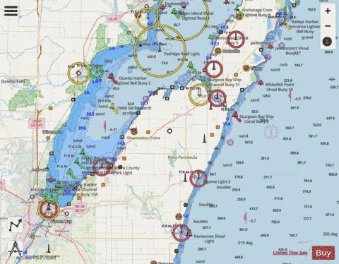 LOWER GREENBAY ALGOMA AND OCONTO Marine Chart - Nautical Charts App - Streets
