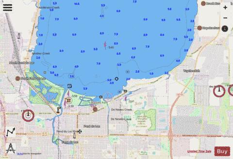 LAKE WINNEBAGO and FOX RIV PG 5 Marine Chart - Nautical Charts App - Streets