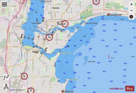 LAKE WINNEBAGO and FOX RIV PG 22 Marine Chart - Nautical Charts App - Streets