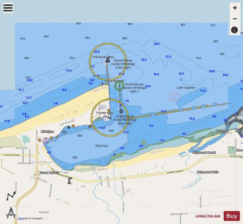 GRAND MARAIS MICHIGAN Marine Chart - Nautical Charts App - Streets