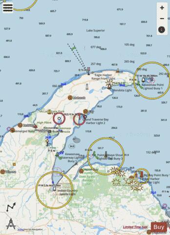 LK SUPERIOR BIG BAY POINT TO REDRIDGE MICH Marine Chart - Nautical Charts App - Streets