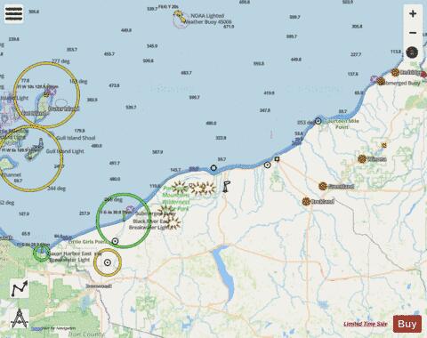 LAKE SUPERIOR REDRIDGE MICH TO SAXON HARBOR WIS Marine Chart - Nautical Charts App - Streets