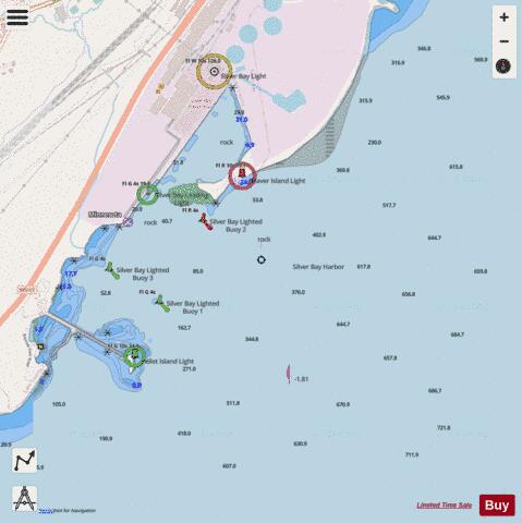 SILVER BAY MINNESOTA Marine Chart - Nautical Charts App - Streets