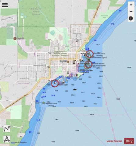 BAYFIELD WISCONSIN Marine Chart - Nautical Charts App - Streets