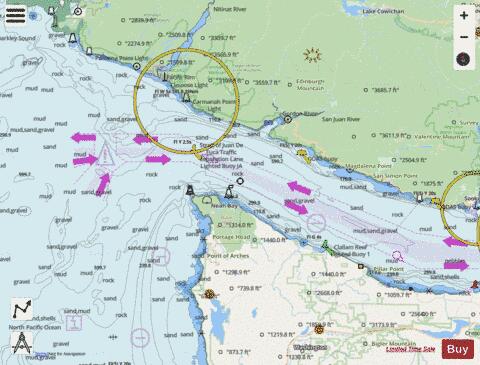 STRAIT OF JUAN DE FUCA ENTRANCE Marine Chart - Nautical Charts App - Streets