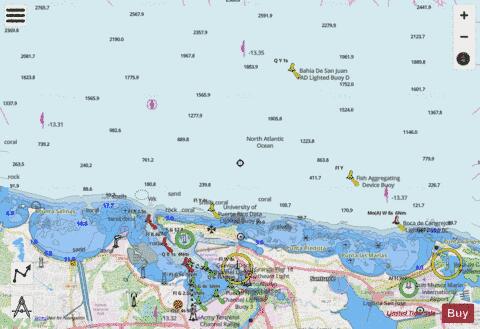 APPROACHES TO SAN JUAN HARBOR Marine Chart - Nautical Charts App - Streets