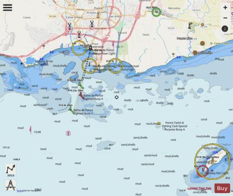 BAHIA DE PONCE AND APPROACHES Marine Chart - Nautical Charts App - Streets