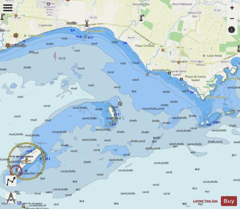PUNTA PETRONA TO ISLA CAJA DE MUERTOS Marine Chart - Nautical Charts App - Streets