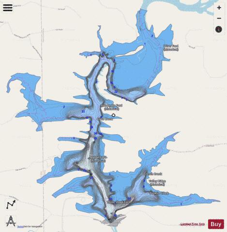 Gillham Lake depth contour Map - i-Boating App - Streets