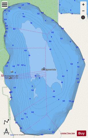 Blue Cypress depth contour Map - i-Boating App - Streets