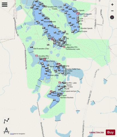 Horseshoe 5 depth contour Map - i-Boating App - Streets