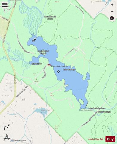 Lake Rutledge depth contour Map - i-Boating App - Streets