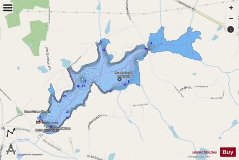 Heads Creek Reservoir depth contour Map - i-Boating App - Streets