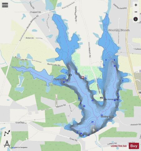 Lake Horton depth contour Map - i-Boating App - Streets